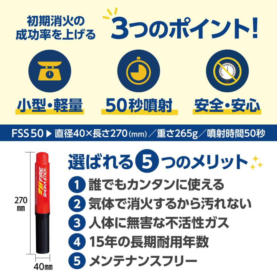 FIRE SHOKA STICK(ファイヤーショーカスティック)50秒 耐用年数15年 次
