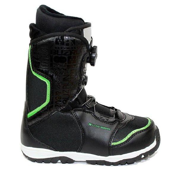 ≪BUZRUNバズラン≫スノーボードブーツ「13BZLiner Boaボア」ブラック×グリーン【全国送料無料