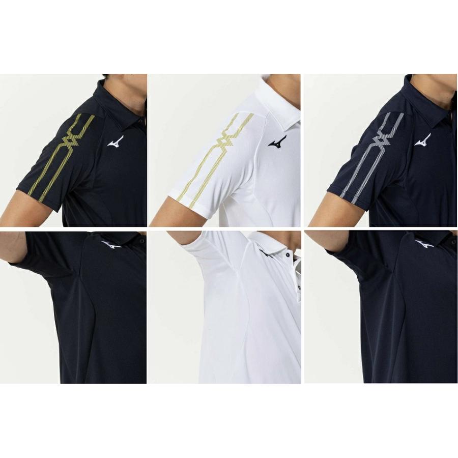 ≪初回４着から受付、５着以上は割引あり≫≪片胸マーク、個人名等２カ所マーク付き≫(版代不要）＜ミズノmizuno＞MCライン入れ「ポロシャツ（男女）」32MAC176 | MIZUNO | 01