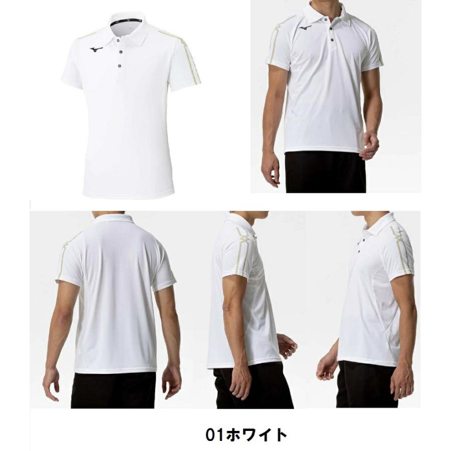 ≪初回４着から受付、５着以上は割引あり≫≪片胸マーク、個人名等２カ所マーク付き≫(版代不要）＜ミズノmizuno＞MCライン入れ「ポロシャツ（男女）」32MAC176 | MIZUNO | 03