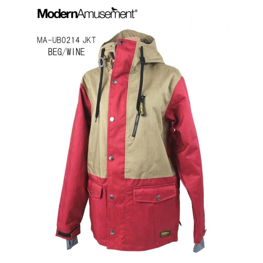 ModernAmusement（モダンアミューズメント）レディース女性用スノーボードウエアジャケット「MA-UB0214 JKT」ベージュ/ワイン｜fst