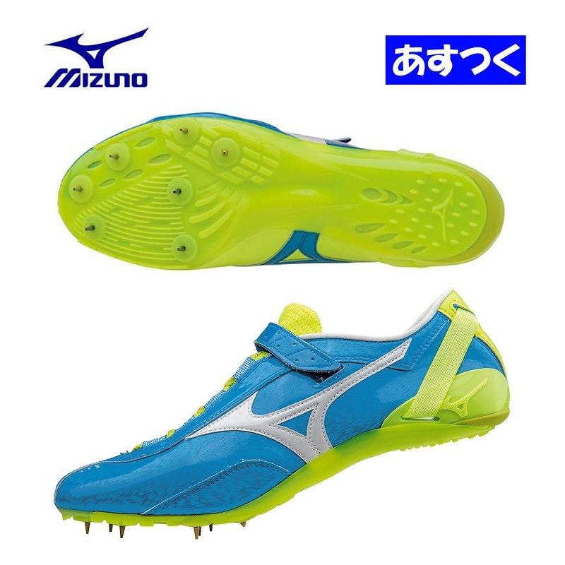 ミズノMIZUNO 陸上 オールウェザー 短距離用スパイク「CHRONO BREAK 2/クロノブレイク 2/スカイブルー×ホワイト×フラッシュイエロー」U1GA160025｜fst