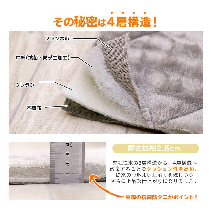 フリーリー ラグ カーペット 抗菌 防ダニ キルト 洗える 200×300 3.5畳