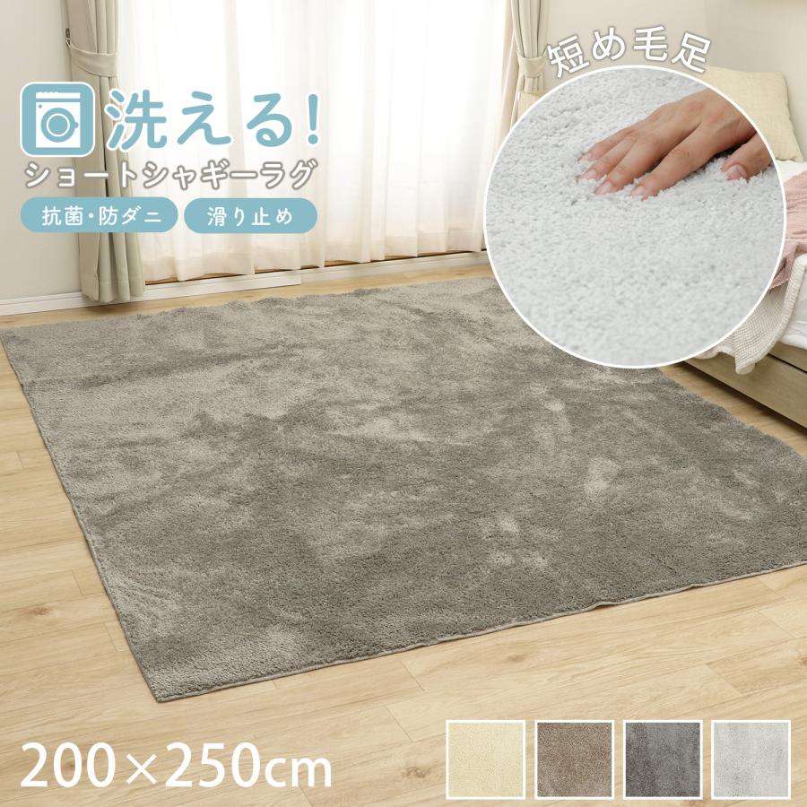 フリーリー 洗える ショート シャギーラグ 200×250cm 毛足 13mm