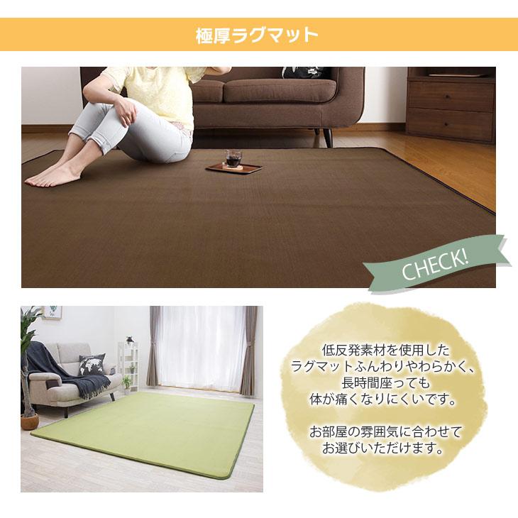 フリーリー ラグ カーペット 厚手 低反発ラグ 極厚 25mm 200×250 3畳