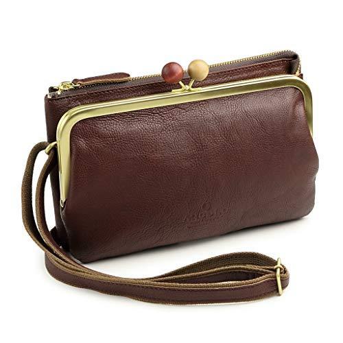 ランキング１位受賞 アルコロ Arcolo 本革 がま口 お財布ポシェット 日本製 姫路レザー ショルダーバッグ チョコ 全国宅配無料 Www Skylanceronline Com