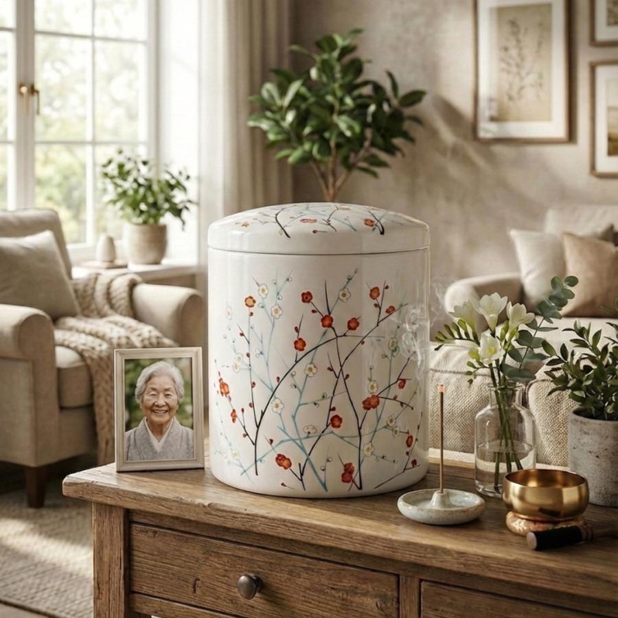 骨壺 サイズ 6寸 紅白梅（ネジ蓋）単品 葬儀 供養用品 供養 6寸骨壺 おしゃれ骨壺 日本製 納骨 葬儀 手元供養 骨壺大 自宅墓 就活 おしゃれ骨壺 骨壺入れ替え |  | 06