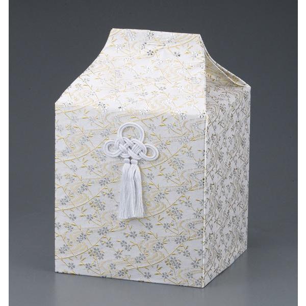 骨覆 5寸用骨壺カバー しだれ桜 白 骨壺保管 遺骨自宅保管 葬儀用品 　5寸用 | 