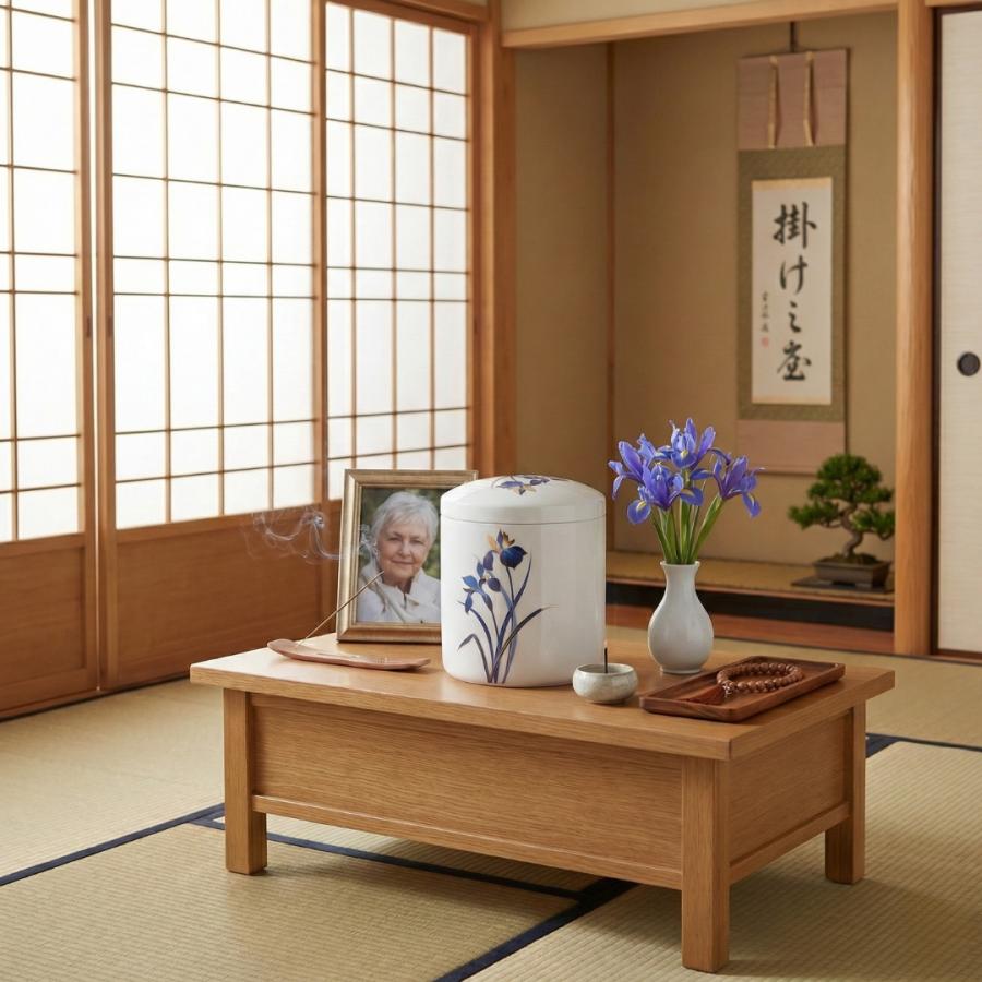 骨壺 サイズ 7寸 青アヤメ（ネジ蓋）単品 葬儀 供養用品 供養 7寸骨壺 おしゃれ骨壺 日本製 納骨 葬儀 手元供養 骨壺大 自宅墓 就活 おしゃれ骨壺 骨壺入れ替え |  | 03