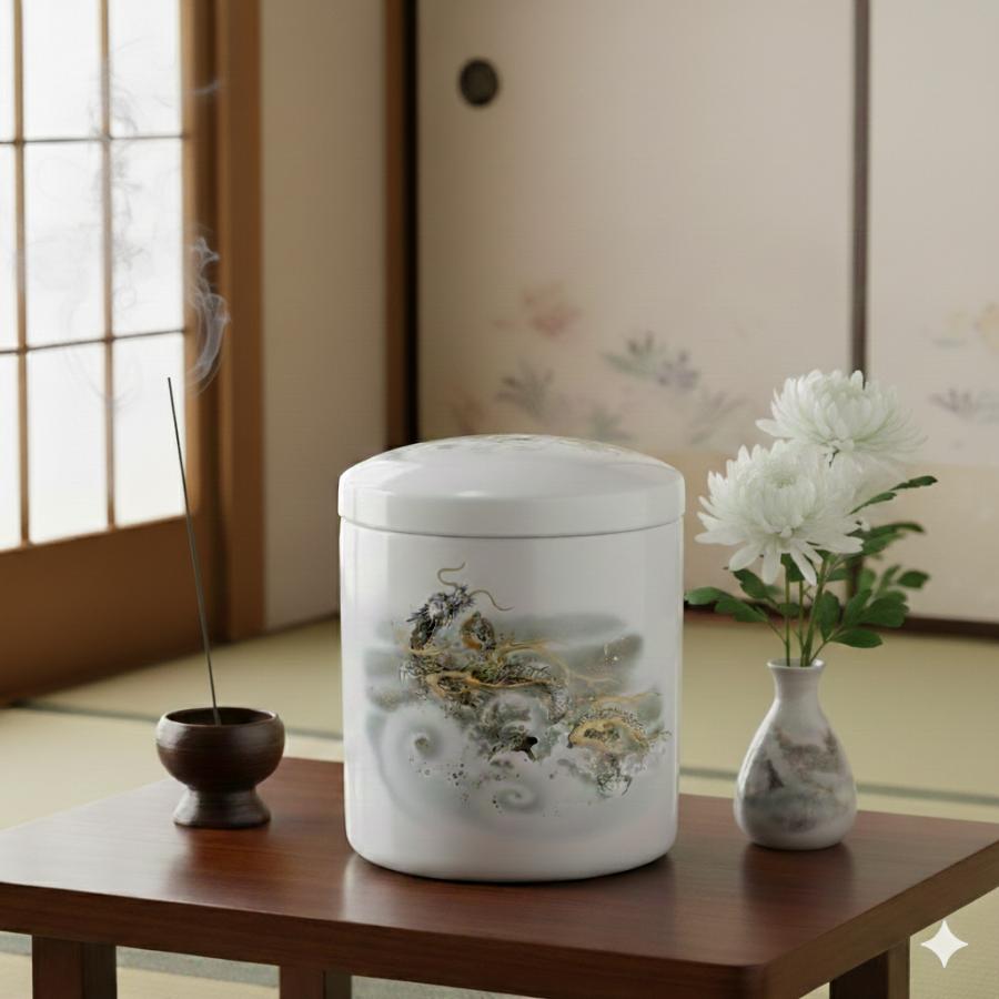 骨壺 サイズ 7寸 昇龍（ネジ蓋）単品 葬儀 供養用品 供養 7寸骨壺