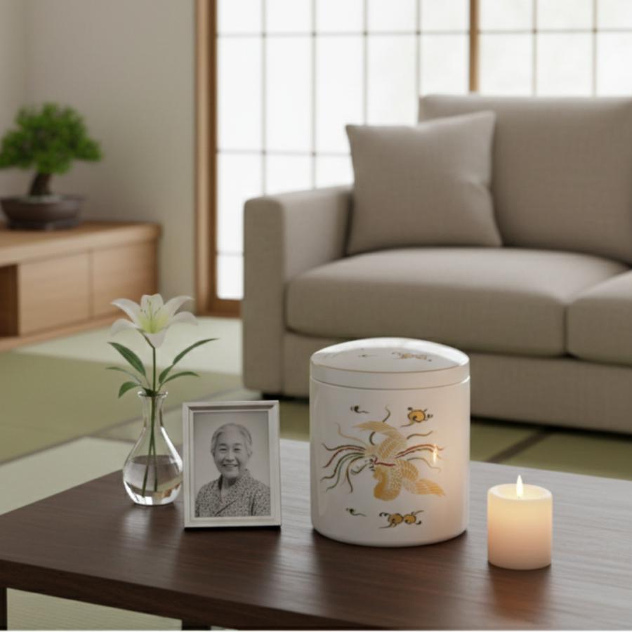 骨壺 サイズ 7寸 白磁鳳凰（ネジ蓋）単品 葬儀 供養用品 供養 7寸骨壺 おしゃれ骨壺 日本製 納骨 葬儀 手元供養 骨壺大 自宅墓 就活 おしゃれ骨壺 骨壺入れ替え |  | 03