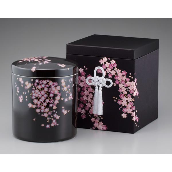 7寸 骨壺 & 貼箱 2点セット 黒みやび桜 7寸骨壺 貼箱 骨箱 骨壺箱 自宅供養 葬儀 手元供養 遺骨保管 |  | 01