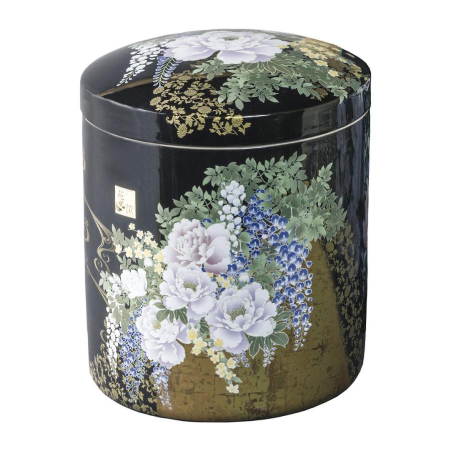 7寸骨壺 桐箱 骨覆 3点セット 假屋崎省吾プロデュース 花筺/奥の牡丹 大人用骨壺 日本製 納骨 葬儀 手元供養 骨壺大の画像
