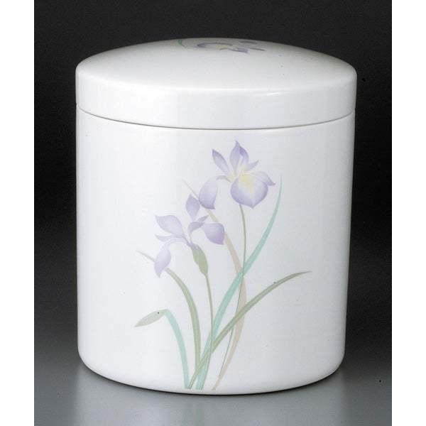 骨壺 サイズ 5寸 単品 パステルアヤメ 日本製 自宅供養 葬儀 手元供養 遺骨保管 綺麗 おしゃれ モダン | 