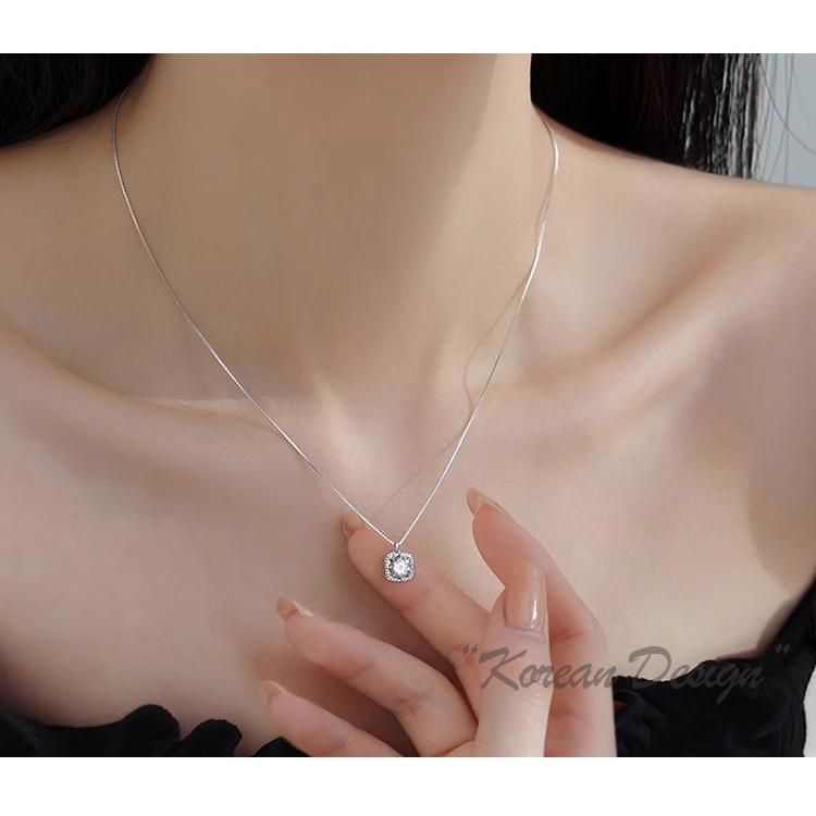 ネックレス レディース 一粒 CZダイヤモンド 小ぶり 四角 豪華 ニッケルフリー プラチナコーティング ジュエリー 上品 大人 可愛い 人気 ポイント消化 爆買 |  | 05