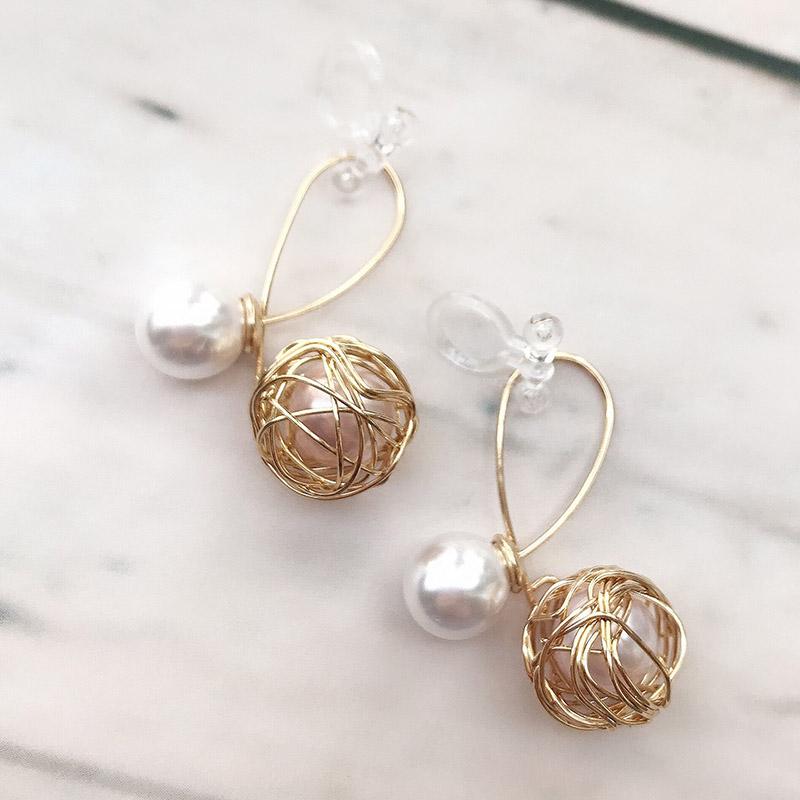 ピアス 金属アレルギー対応 レディース 2WAY パール キャッチ イヤリング 揺れる ポイント消化  大人 可愛い 揺れる |  | 09