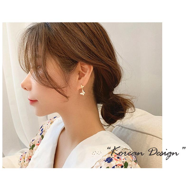 ピアス 18金 仕上げ 揺れる 蝶々 バタフライ 韓国ファッション アレルギー対応 ポイント消化 誕生日 母の日 プレゼント |  | 03