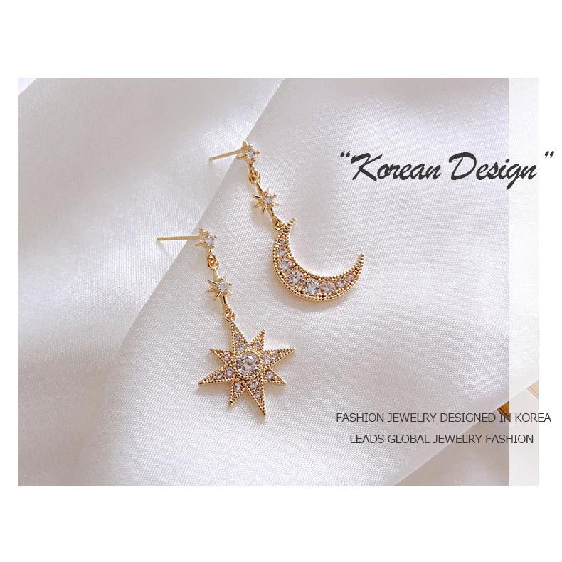 ピアス 18金 仕上げ CZダイヤ 星月 モチーフ レディース 揺れる アレルギー対応 ポイント消化 アシンメトリー 誕生日 母 プレゼント |  | 03