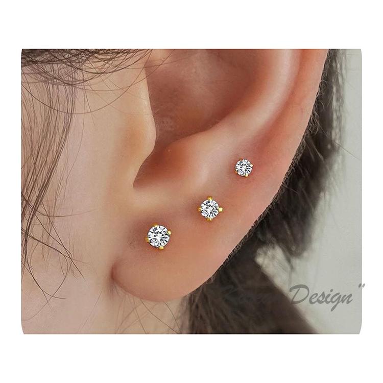 ピアス レディース 一粒 ジルコニア スタッドピアス 3サイズ 3mm 4mm 5mm シンプル 小さめ 極小 金属アレルギー対応 つけっぱなし セカンドピアス おしゃれ 爆買 |  | 15
