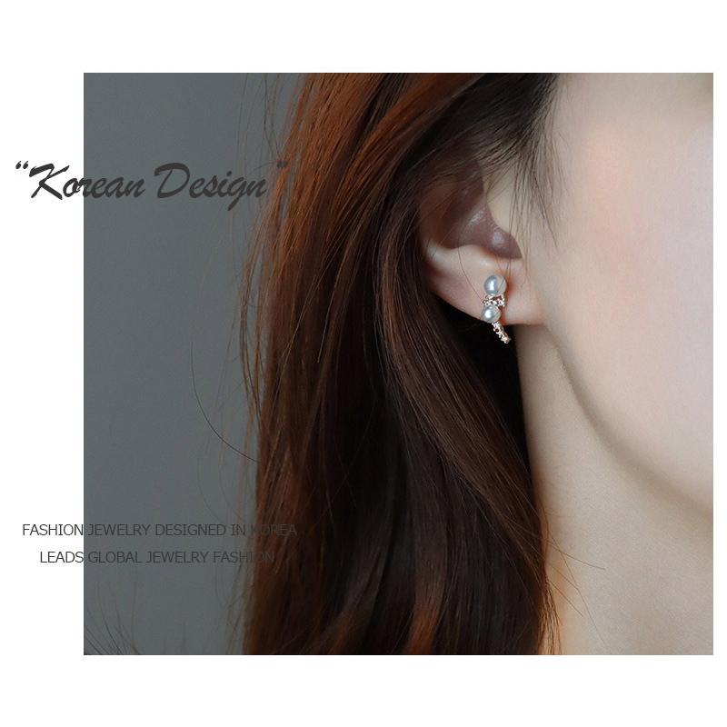 ピアス レディース 18金仕上げ パール CZダイヤ アレルギー対応 誕生日 彼女 記念日 プレゼント ギフト 韓国ファッション |  | 03