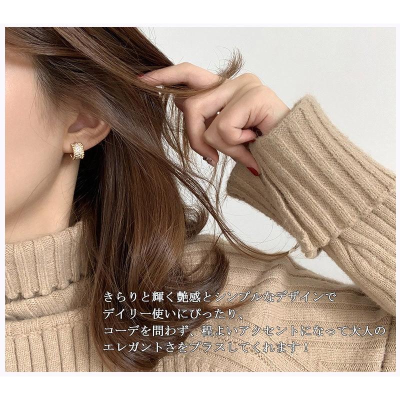 ピアス レディース パヴェ フープ C型 スタッドピアス オーストリア産 クリスタル 18kコーティング ゴールド 上品 アレルギー対応 ポイント消化 母の日 爆買 |  | 02