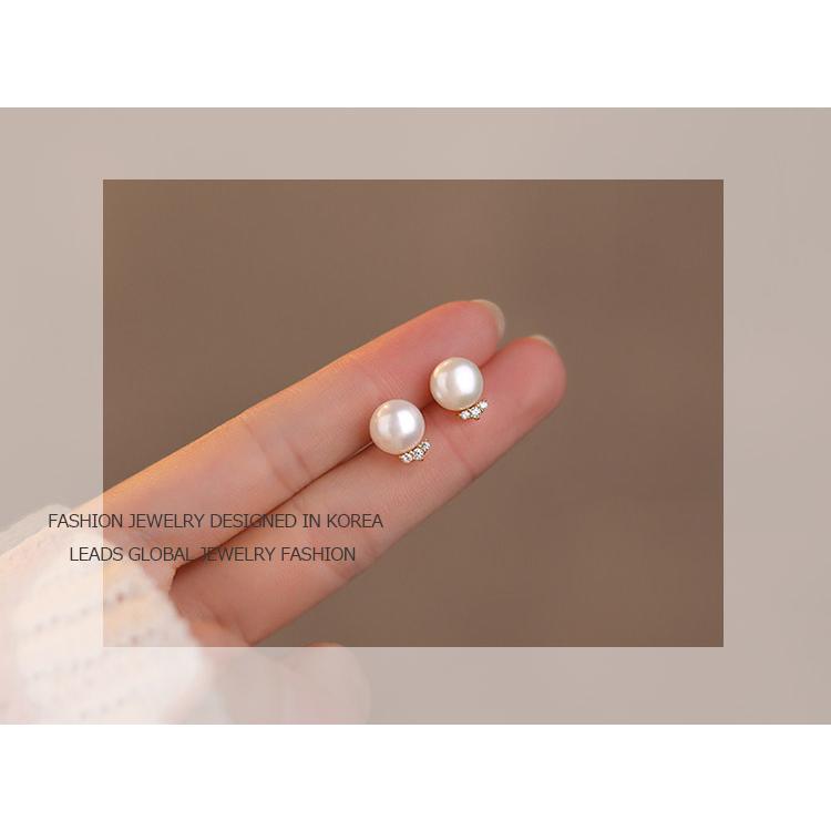 ピアス 18金 仕上げ 小ぶり パール CZ ダイヤモンド 韓国ファッション アレルギー対応 ポイント消化 誕生日 母の日 プレゼント |  | 03