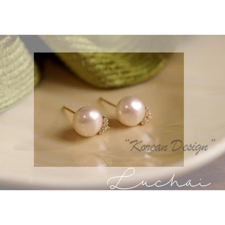 ピアス 18金 仕上げ 小ぶり パール CZ ダイヤモンド 韓国ファッション アレルギー対応 ポイント消化 誕生日 母の日 プレゼント |  | 04