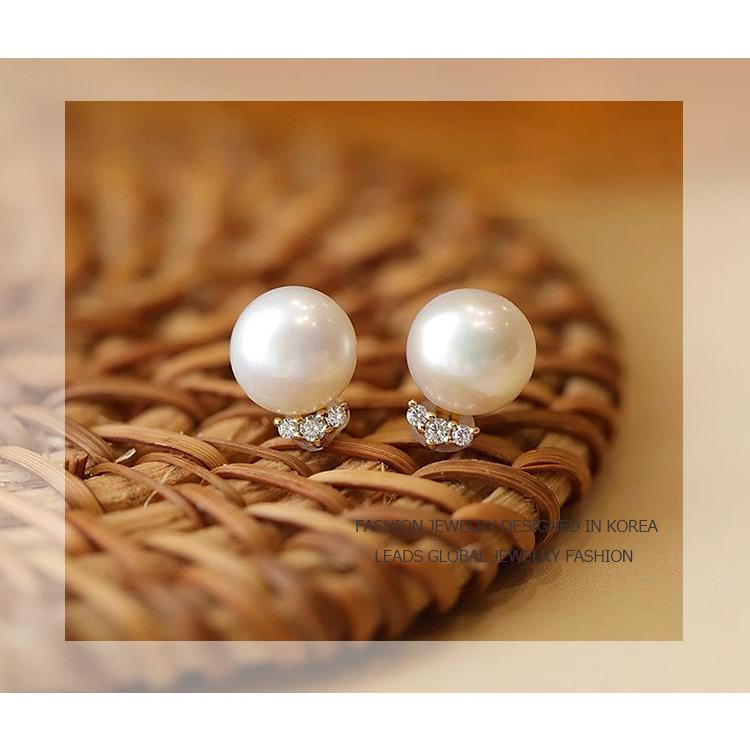 ピアス 18金 仕上げ 小ぶり パール CZ ダイヤモンド 韓国ファッション アレルギー対応 ポイント消化 誕生日 母の日 プレゼント |  | 06