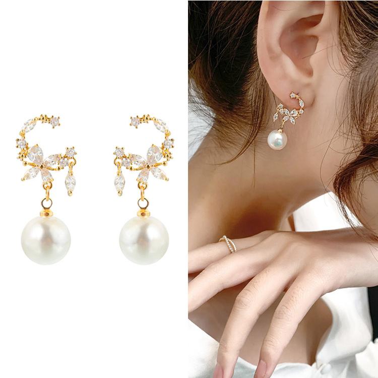 ピアス 18金 仕上げ 揺れる パール タッセル 韓国ファッション アレルギー対応 ポイント消化 誕生日 母の日 プレゼント | 