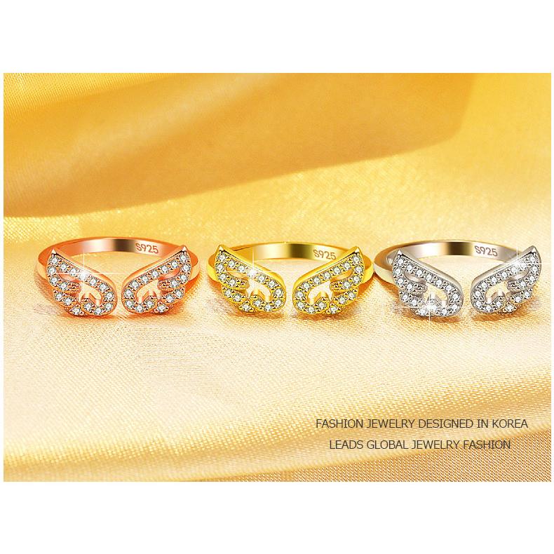 指輪 リング レディース 金属アレルギー対応 天使の羽 ウィング CZ