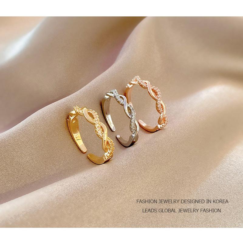 指輪 レディース C型リング 金属アレルギー対応 CZダイヤ K18