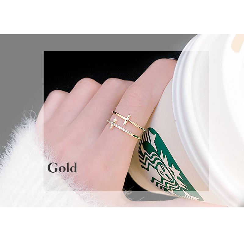 指輪 レディース リング C型リング CZダイヤ 金属アレルギー対応 K18コーティング ダブルリング アクセサリー 誕生日 プレゼント |  | 14