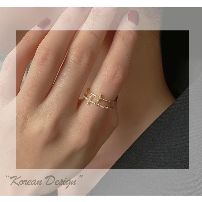 指輪 レディース リング C型リング CZダイヤ 金属アレルギー対応 K18コーティング ダブルリング アクセサリー 誕生日 プレゼント |  | 04