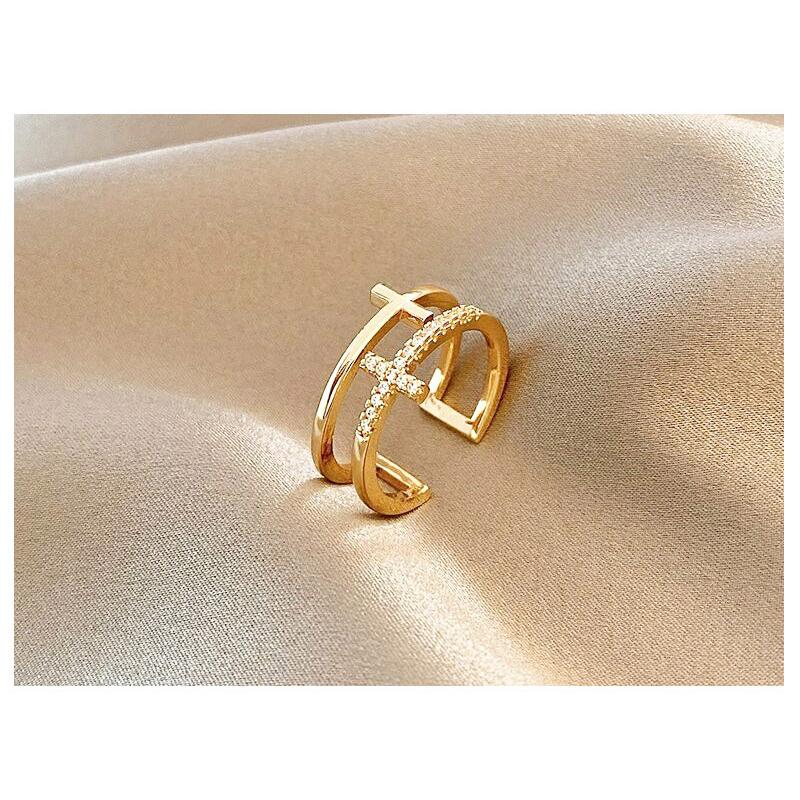 指輪 レディース リング C型リング CZダイヤ 金属アレルギー対応 K18コーティング ダブルリング アクセサリー 誕生日 プレゼント |  | 06