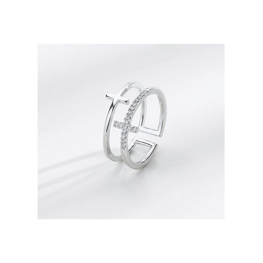 指輪 レディース リング C型リング CZダイヤ 金属アレルギー対応 K18コーティング ダブルリング アクセサリー 誕生日 プレゼント |  | 12