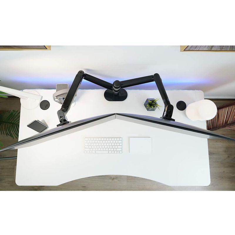 8673円 最大96 Offクーポン Viozonモニター ラップトップマウント 2 In 1調整可能デュアルモニターアーム デスクスタンド ラップトップトレイ付きシングルガスス