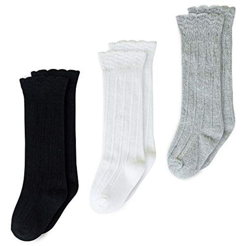 Cotton Fairy ベビー ハイソックス ３枚組 冷房対策 可愛い キッズ ガールズ 靴下 快適 おしゃれ 赤ちゃん 女の子 ストッキ 最も完璧な