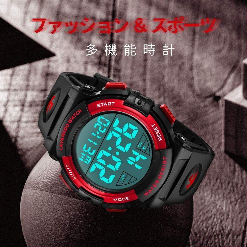 新しく着き 腕時計 メンズ デジタル スポーツ 50メートル防水 おしゃれ 多機能 Led表示 アウトドア