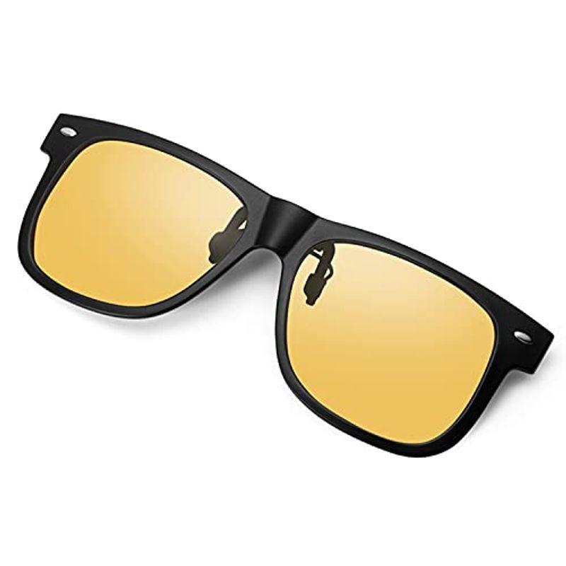 クリップサングラス 偏光 メンズ 夜間 運転 黄色 ドライブ 跳ね上げ式 サングラス めがねの上から 夜ドライブ用 偏光レンズ クリップオン Sepgwntem6 スポーツアクセサリー Greenmiraclelife Com