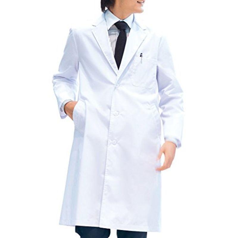 フォーク メンズ診察衣シングルコート 全国総量無料で 男子 白衣 ドクターコート 日本サイズL相当 1530PO 新品未使用 日本 L ホワイト