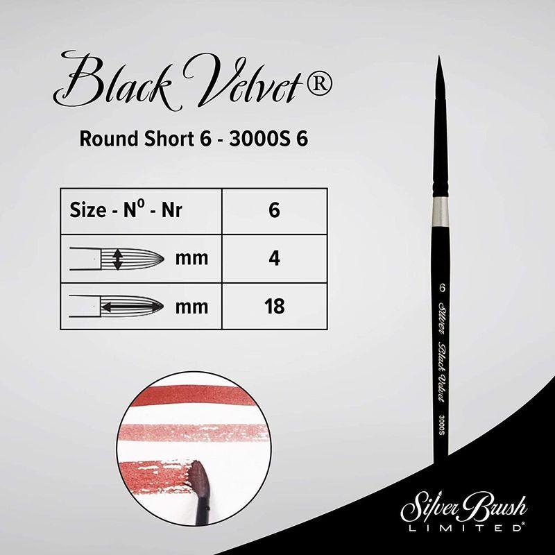 Silver Brush 3000S-6 Black Velvet Short Handle Blend Squirrel and Riss｜ftft｜02