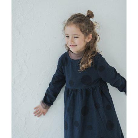 ドットプリント起毛ワンピース ネイビー 女の子 ワンピース 子供服 ドット かわいい 長袖 長袖ワンピース 水玉 みずたま おしゃれ 100 110 1 Dottonavy 木原商店 通販 Yahoo ショッピング
