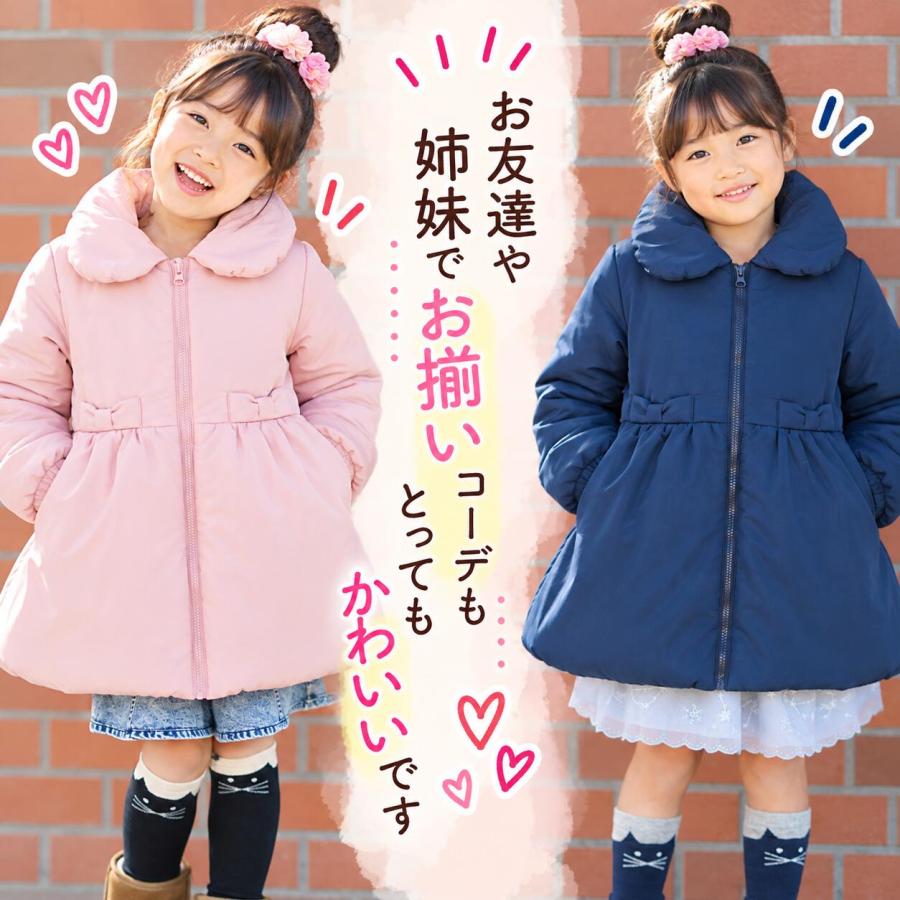 子供服 アウター コート 女の子 リボン キッズ かわいい おしゃれ 冬