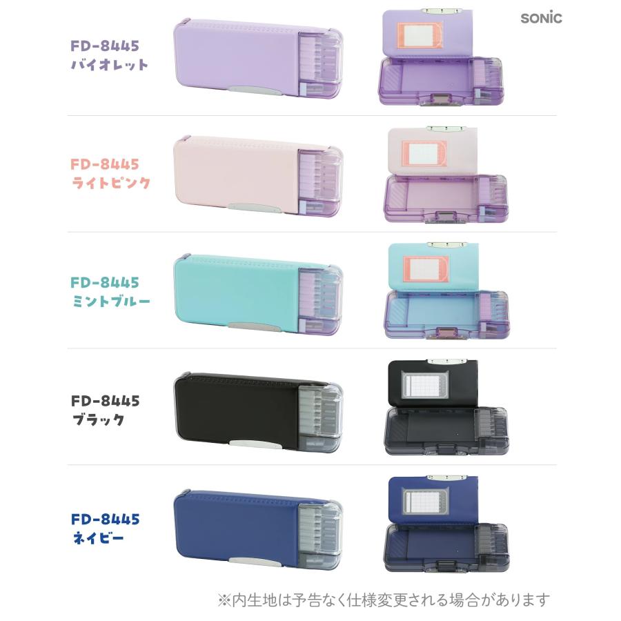 SONiC（ソニック） 筆箱 小学生 うかサポ 箱型 透明 鉛筆削り付き 両面