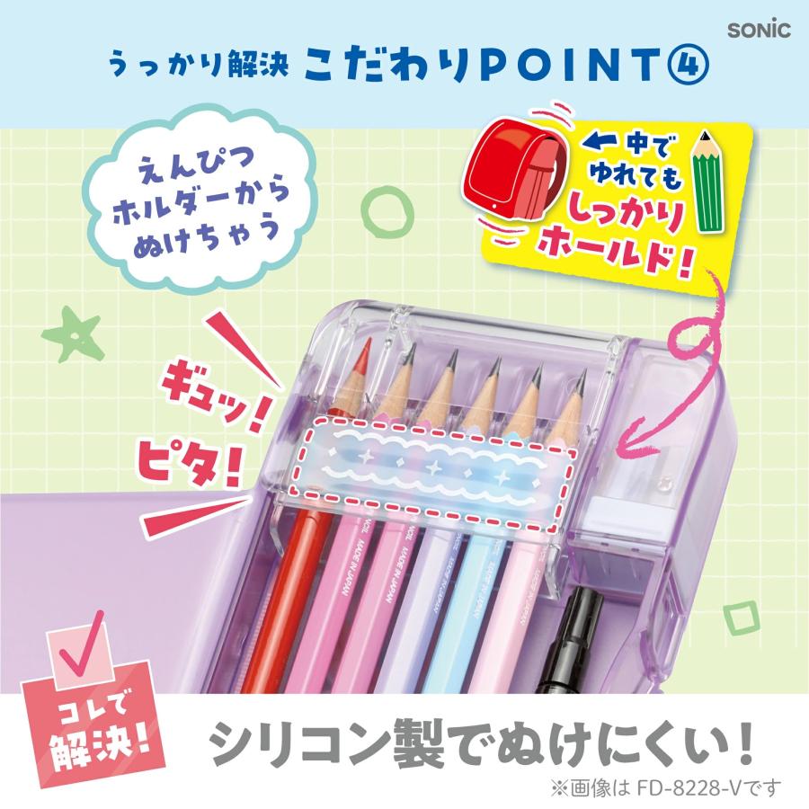 SONiC（ソニック） 筆箱 小学生 うかサポ 箱型 透明 鉛筆削り付き 両面