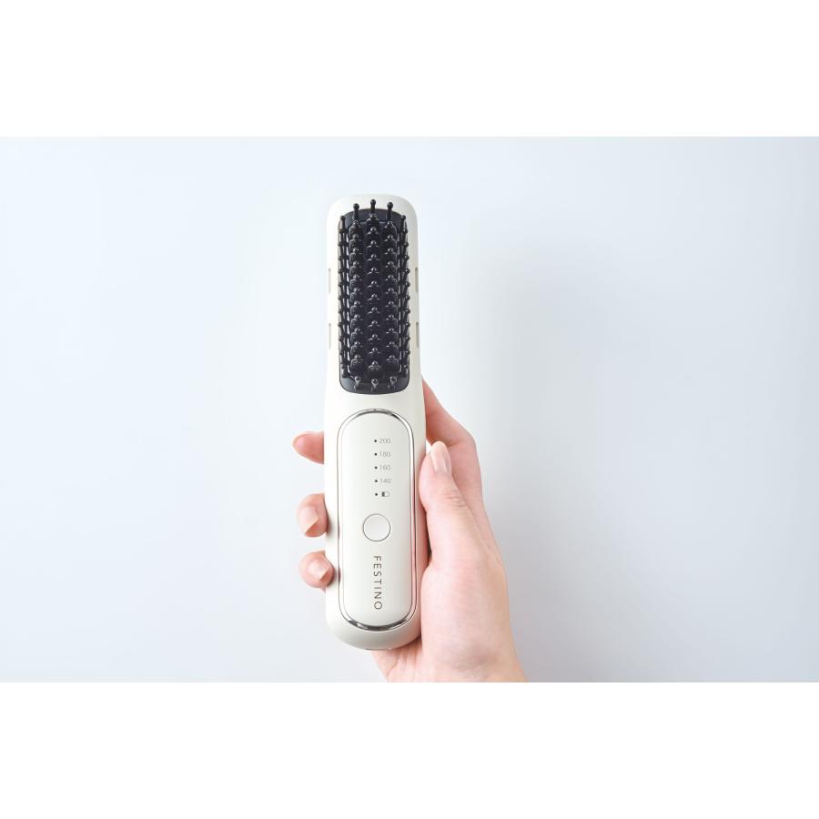FESTINO(フェスティノ) 充電式スタイリング ヒーターブラシ サンド
