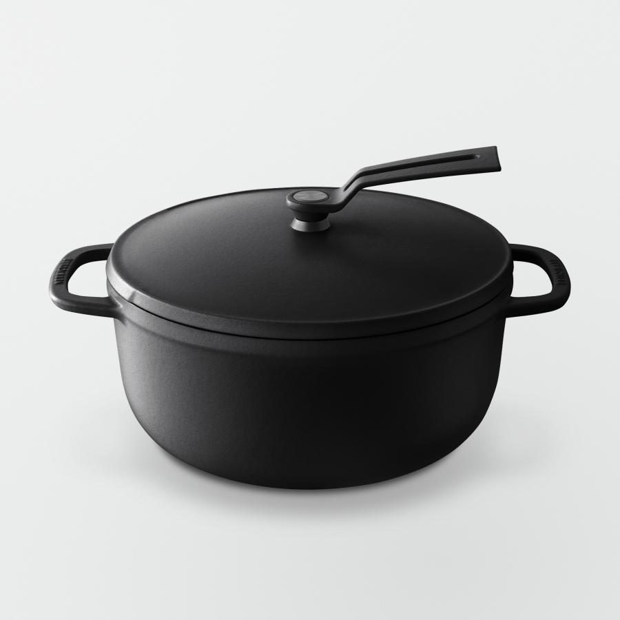 【新品未使用】バーミキュラ　オーブンポットラウンド　22cm ブラック Amazon｜バーミキュラ 鋳物ホーロー鍋 22cm ストーン 無水調理