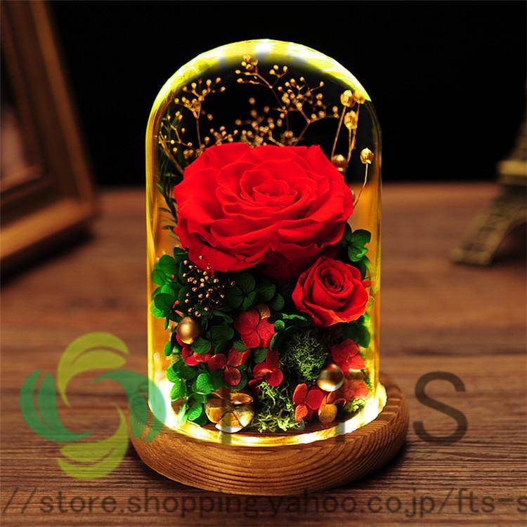 プリザーブドフラワー 花材 プレゼント 母の日 誕生日 お花 ギフト フラワー バラ 枯れない花 おしゃれ プリザーブドフラワー ガラスドーム Yh5372 Fts ストア 通販 Yahoo ショッピング