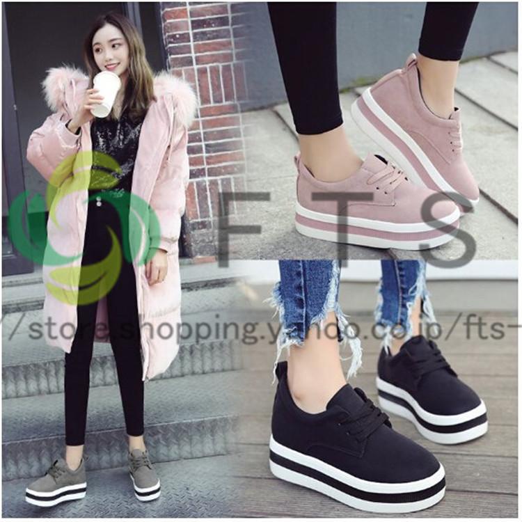 レディース 厚底スニーカー 可愛い 美脚 身長アップ ダイエットシューズ ヒールスニーカー レディース ハイカット 黒 靴 ホワイト スニーカー Yh5437 Fts ストア 通販 Yahoo ショッピング