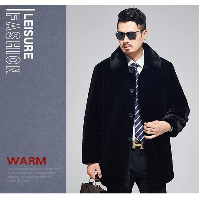 毛皮コート メンズ ミドル丈 コート ミンク フェイクファー 折り襟 シングル おしゃれ 暖かい 防寒 アウター 上品 ビジネス 高級感 Yh600 Fts ストア 通販 Yahoo ショッピング